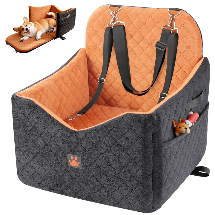 Autositz für Kleine und Mittelgrosse Hunde bis zu 16 kg, Welpen-Autositz mit Dickem Polster, Abnehmb