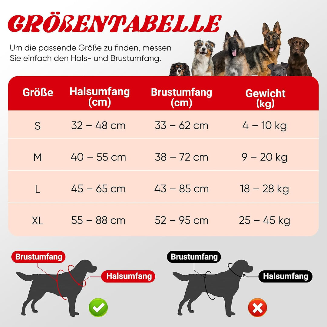 Funfox Hundegeschirr Mittelgrosse Hunde, Anti Zug Brustgeschirr Verstellbares Geschirr Hund, Antizie