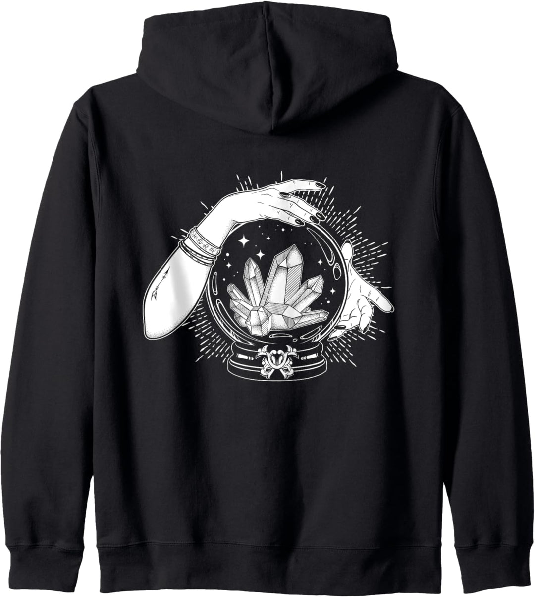 Vintage Hexenkristalle Mystic Kristallkugel Wahrsagerin Kapuzenjacke