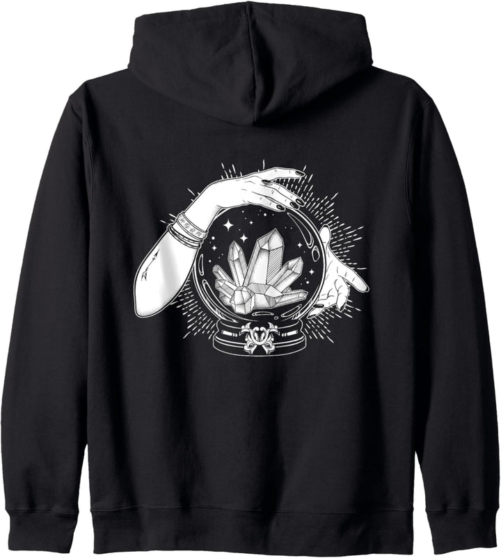 Vintage Hexenkristalle Mystic Kristallkugel Wahrsagerin Kapuzenjacke