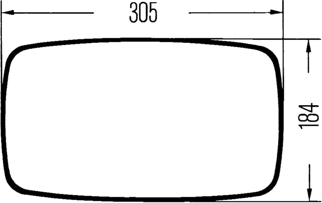 HELLA - Aussenspiegel - 12V - Kunststoffgehäuse - schwarz - Breite: 184mm - Höhe: 305mm - beidseitig