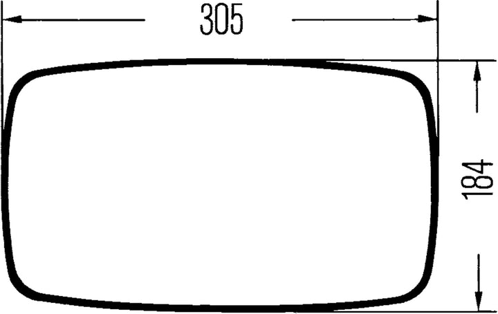 HELLA - Aussenspiegel - Kunststoffgehäuse - schwarz - Breite: 184mm - Höhe: 305mm - beidseitig - 8SB
