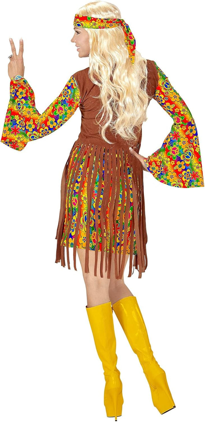 "HIPPIE GIRL" (dress with vest, headband, peace sign necklace) - (XL), XL