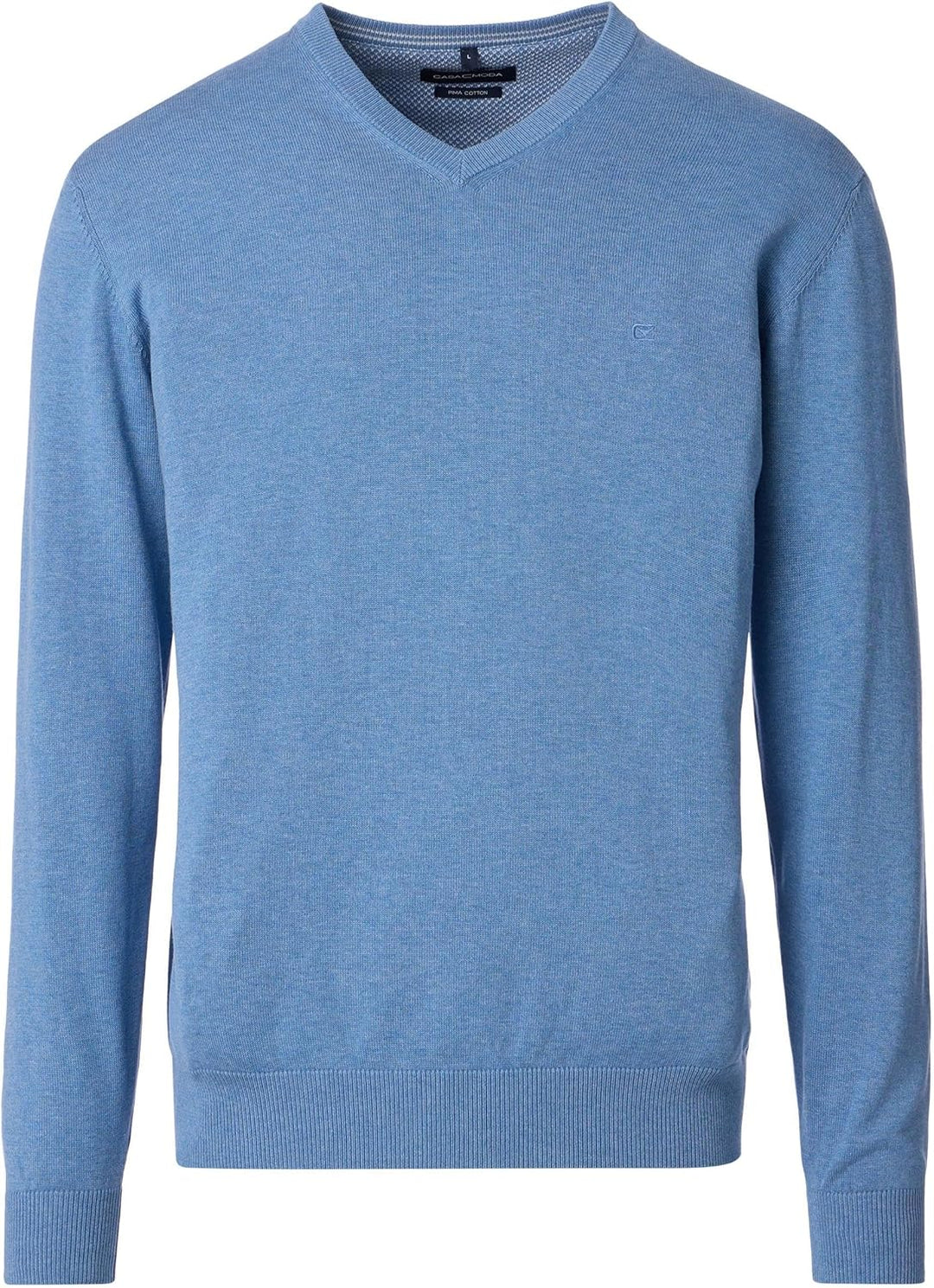 CASAMODA Herren Pullover mit V-Ausschnitt unifarben Elastischer Bund S Blau, S Blau