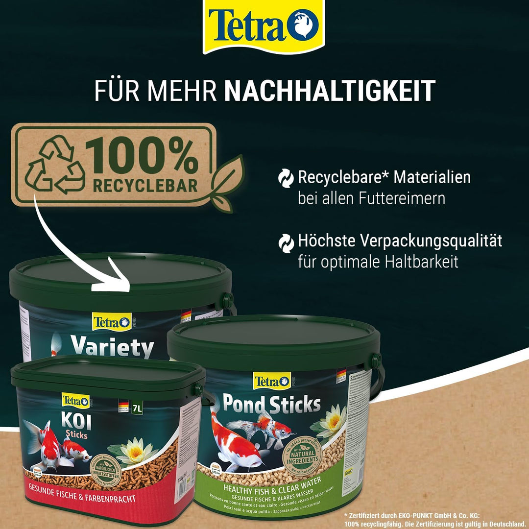 Tetra Pond Wheatgerm Sticks - Ballaststoffreiches Fischfutter für alle Teichfische, besonders geeign