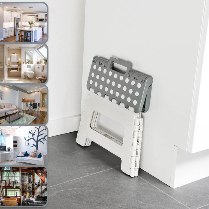 com-four® Klapptritt mit Gumminoppen - Faltbarer Tritthocker - tragbare Aufstiegshilfe für Haushalt,