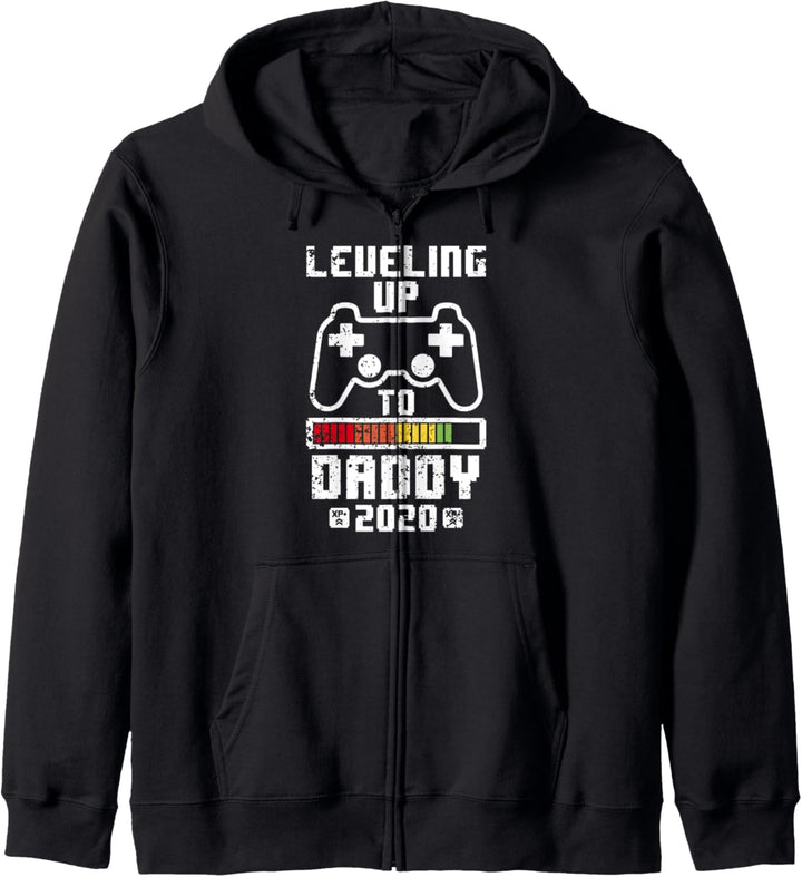 Leveling up to Dad 2020 Schwangerschaft Ankündigung Vater Kapuzenjacke