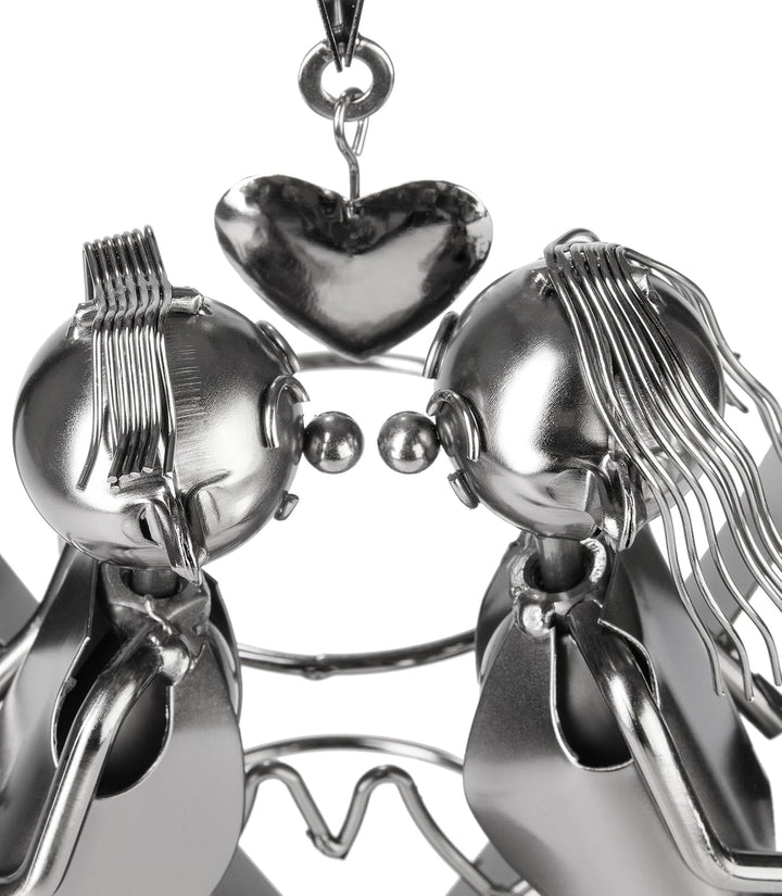 BRUBAKER Weinflaschenhalter Love Liebespaar im grossen Herz - Metall Flaschenhalter - 29 cm Wein Ges