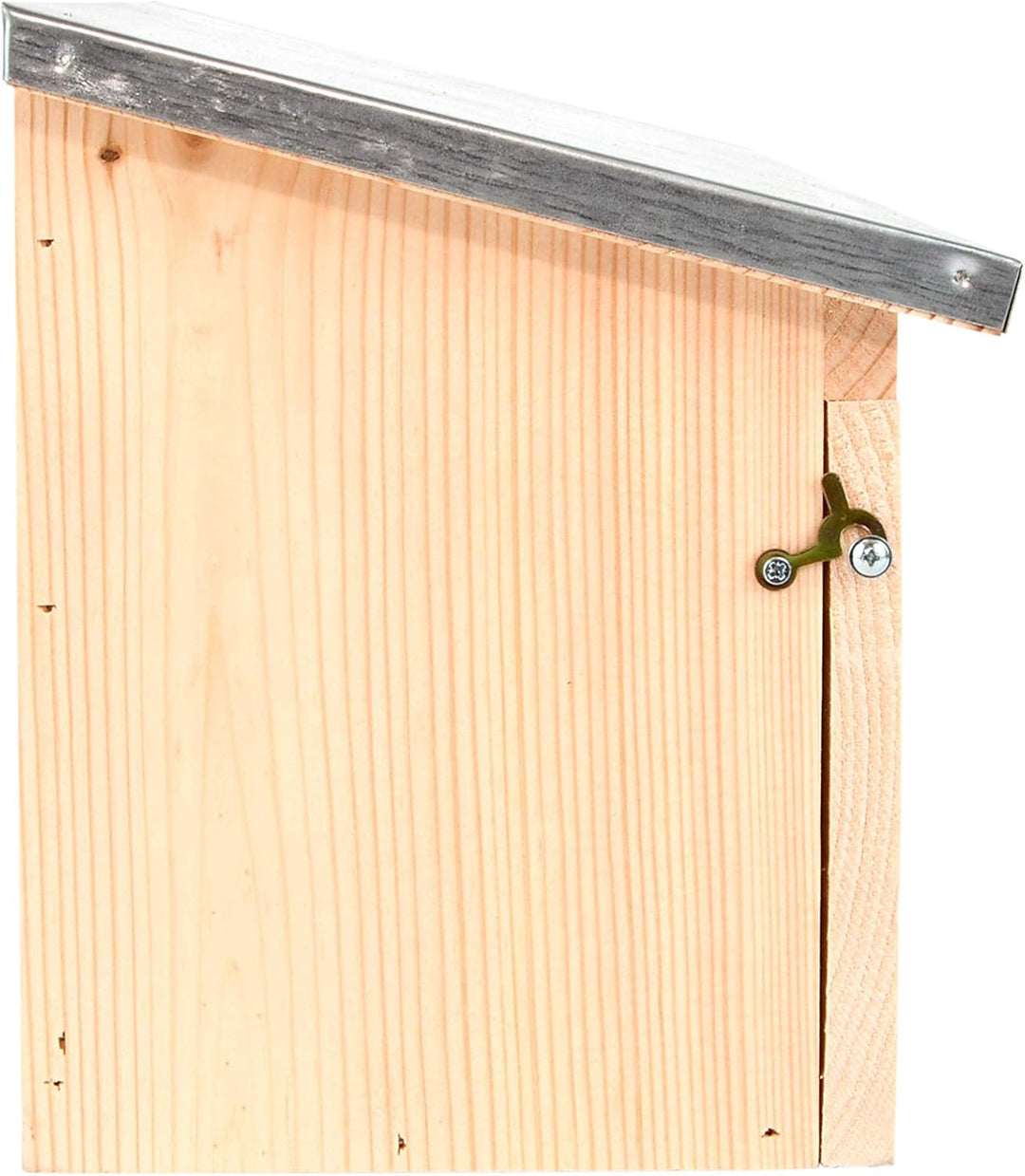 Esschert Design NK85 Horizontales Spatzenhaus aus Holz, Vogelhaus, Metalldach, Silber/Naturholz