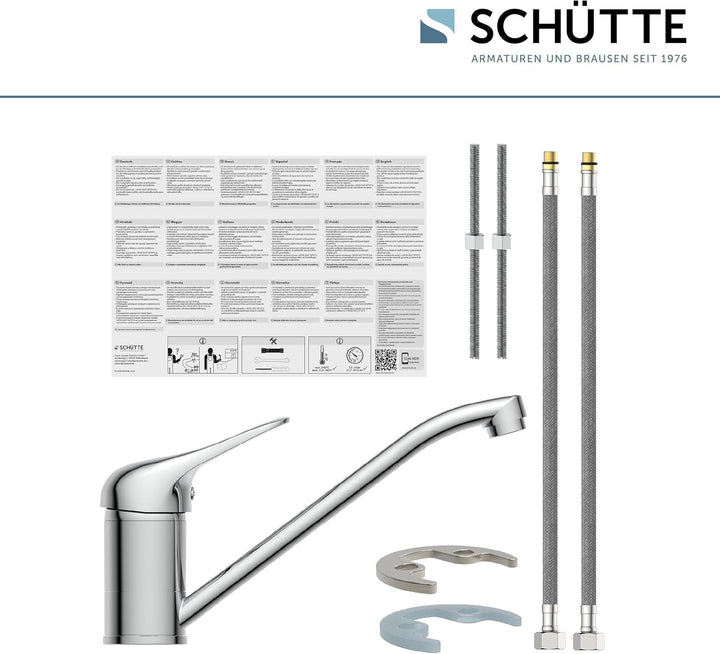 SCHÜTTE PORTO Spültischarmatur, Küchenarmatur 360° schwenkbar, Wasserhahn für die Küche, Mischbatter