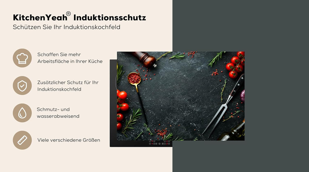 KitchenYeah© Herdabdeckplatte 75x52 cm Einteilig Herdabdeckung Abdeckplatte für Ceranfeld Abdeckung
