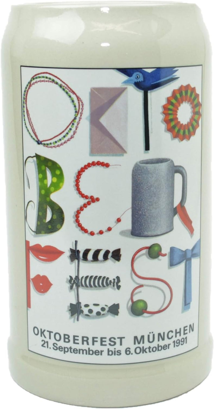 Steinfixx® - Original Oktoberfestkrug 1991 I Jahrgangskrug I Jahreskrug I Wiesnkrug I Sammlerkrug