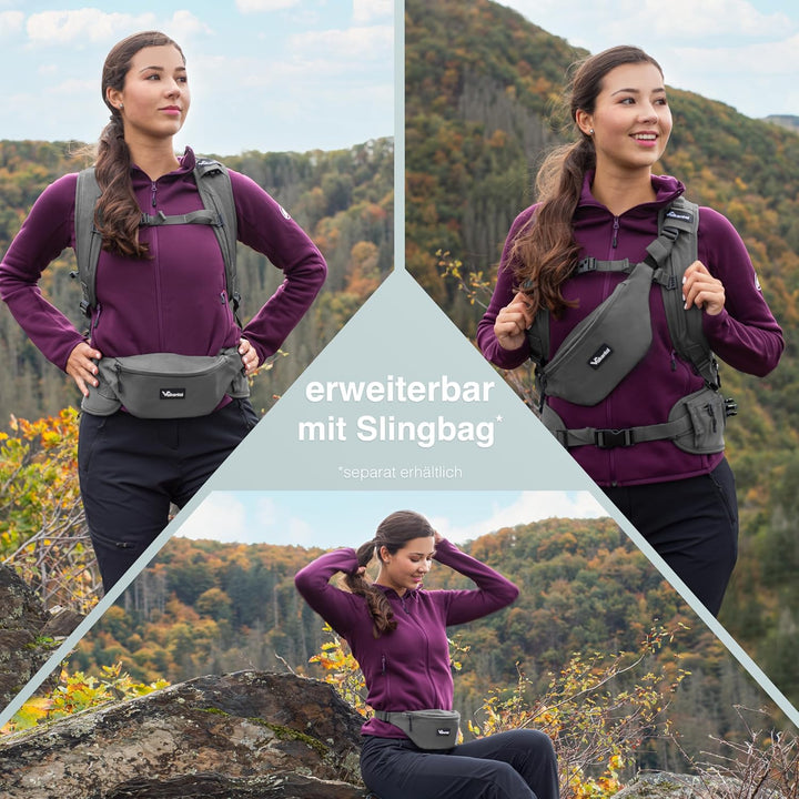 Valkental - Innovativer Rucksack mit perfekter Aufteilung (22L) Erweiterbares Volumen (Kein Schwitze