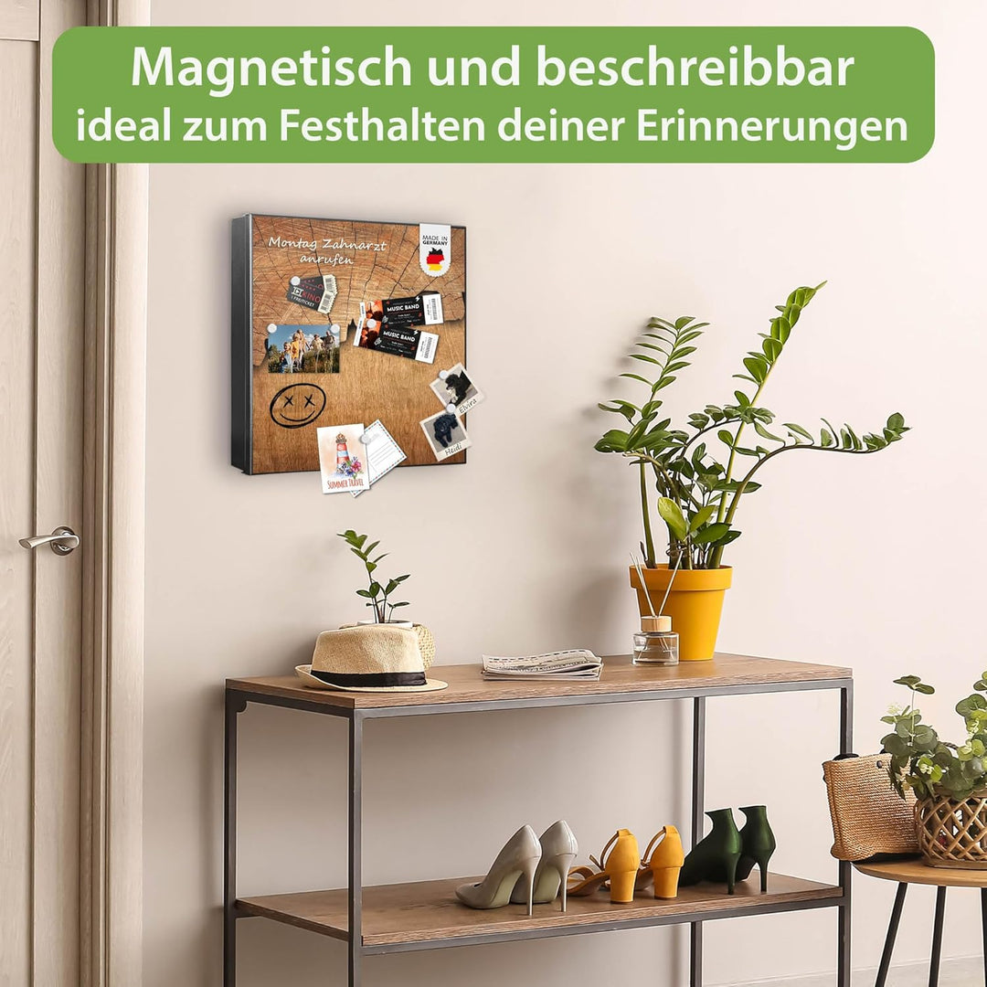 banjado Grosser Schlüsselkasten Glas - Schlüsselbox 30x30cm mit 50 Haken - Schlüsselkasten modern fü
