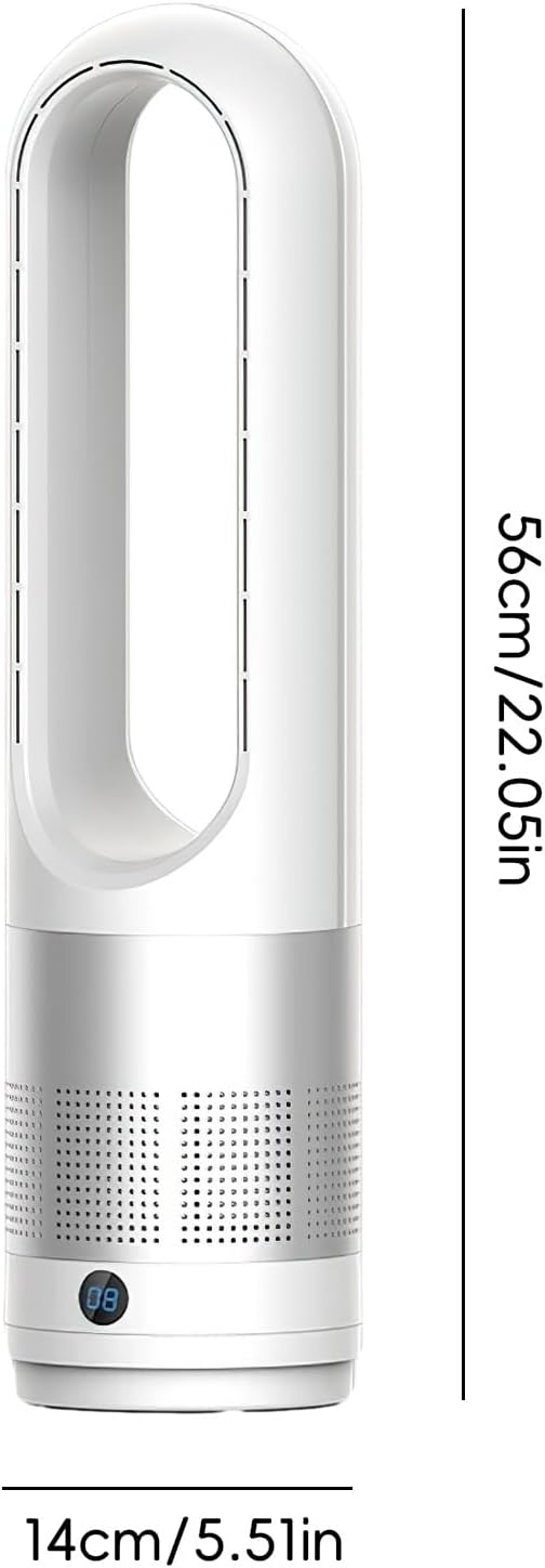 Säulenventilator ohne Flügel, 18 Zoll – leiser Ventilator mit Ionisator, Fernbedienung 5 m, 8 Geschw