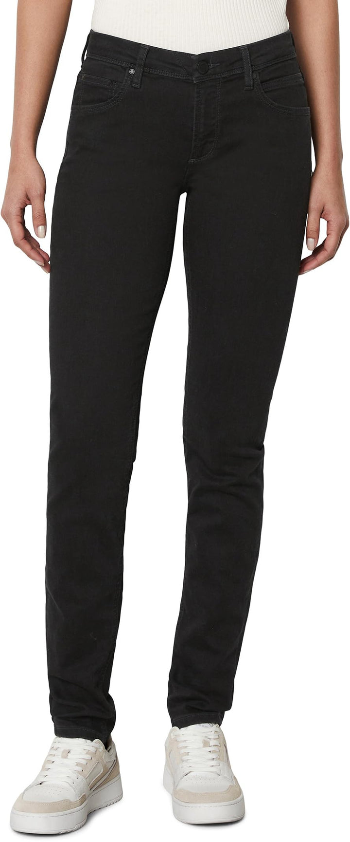 Marc O'Polo Denim Damen Jeanshose mit Stretch-Anteil Slim Fit 25W / 30L Schwarz Q04, 25W / 30L Schwa
