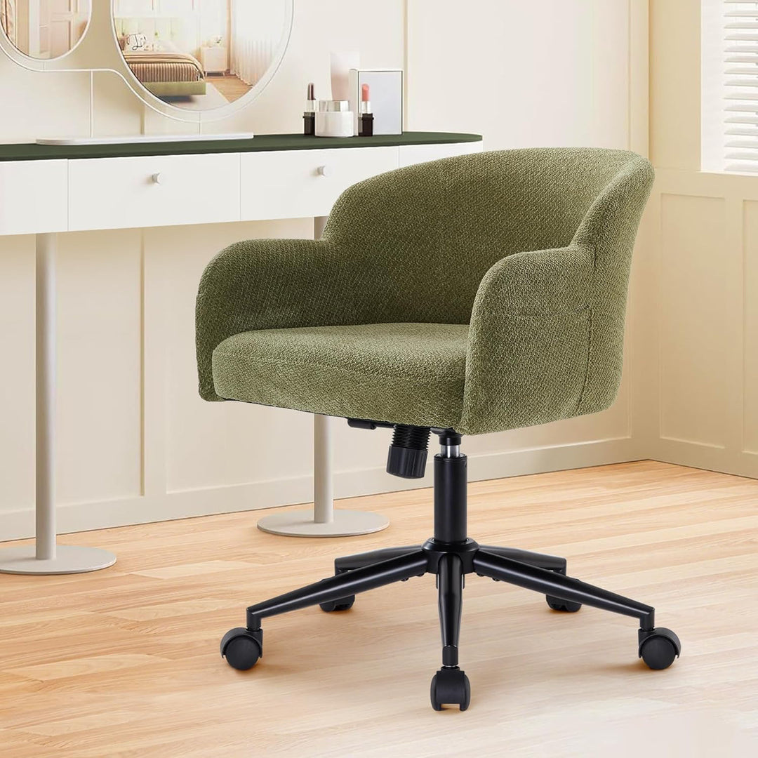IWMH Schreibtischstuhl Schminktisch Stuhl, Höhenverstellbarer Ergonomisch 360°Drehbar Bürostuhl mit