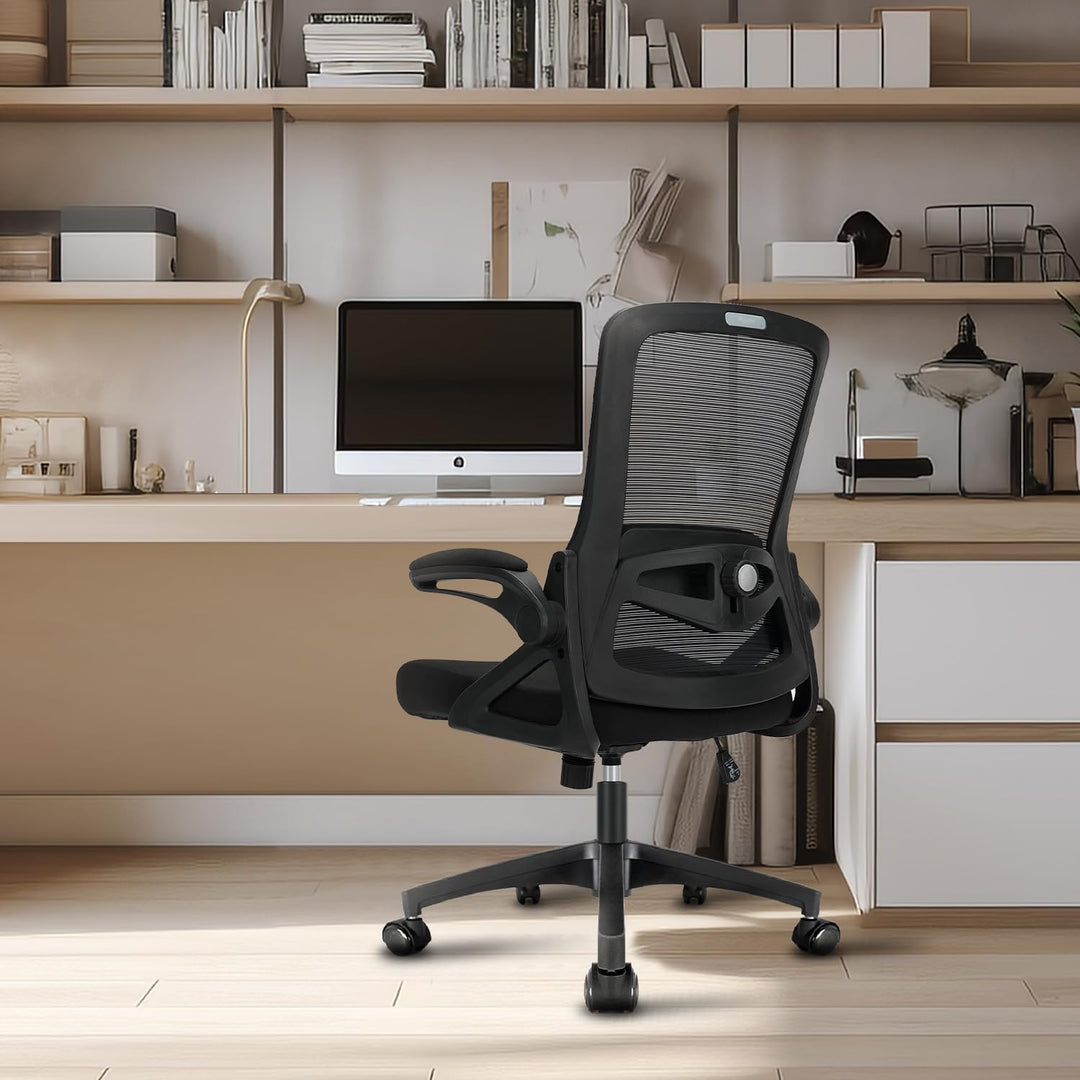 Milacyee Bürostuhl Ergonomischer, Schreibtischstuhl mit Klappbaren Armlehnen, Höhenverstellbarer Bür