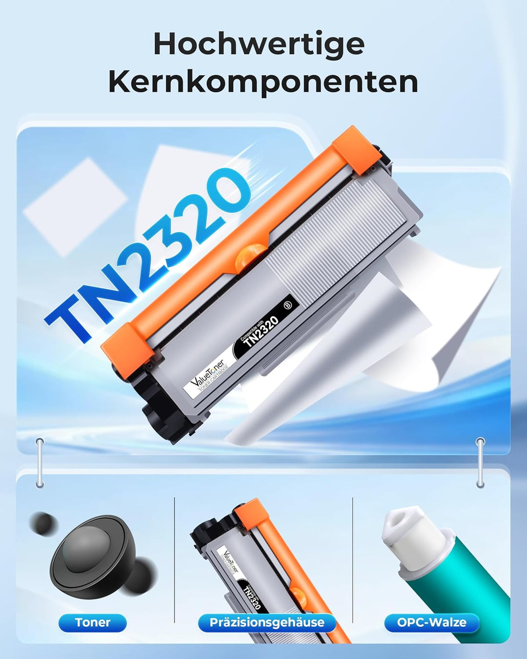 Valuetoner TN2320 TN-2320 Toner Kompatibel für Brother TN2320 TN2310 Schwarz Toner für Brother HL-L2