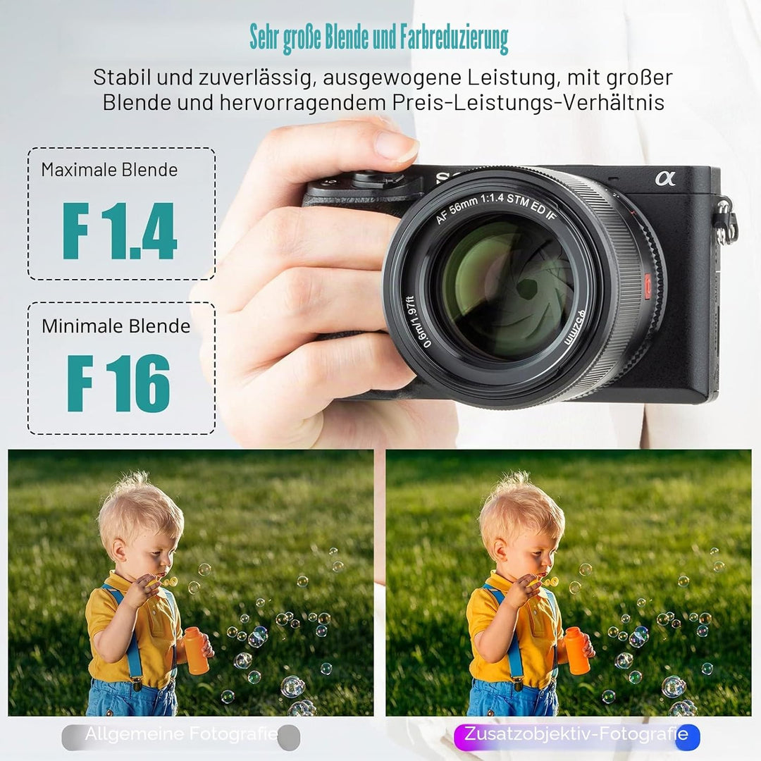 VILTROX 56mm F1.4 E Autofokus APS-C Augenfokus unterstützen Porträt Prime Objektiv für Sony E-Mount