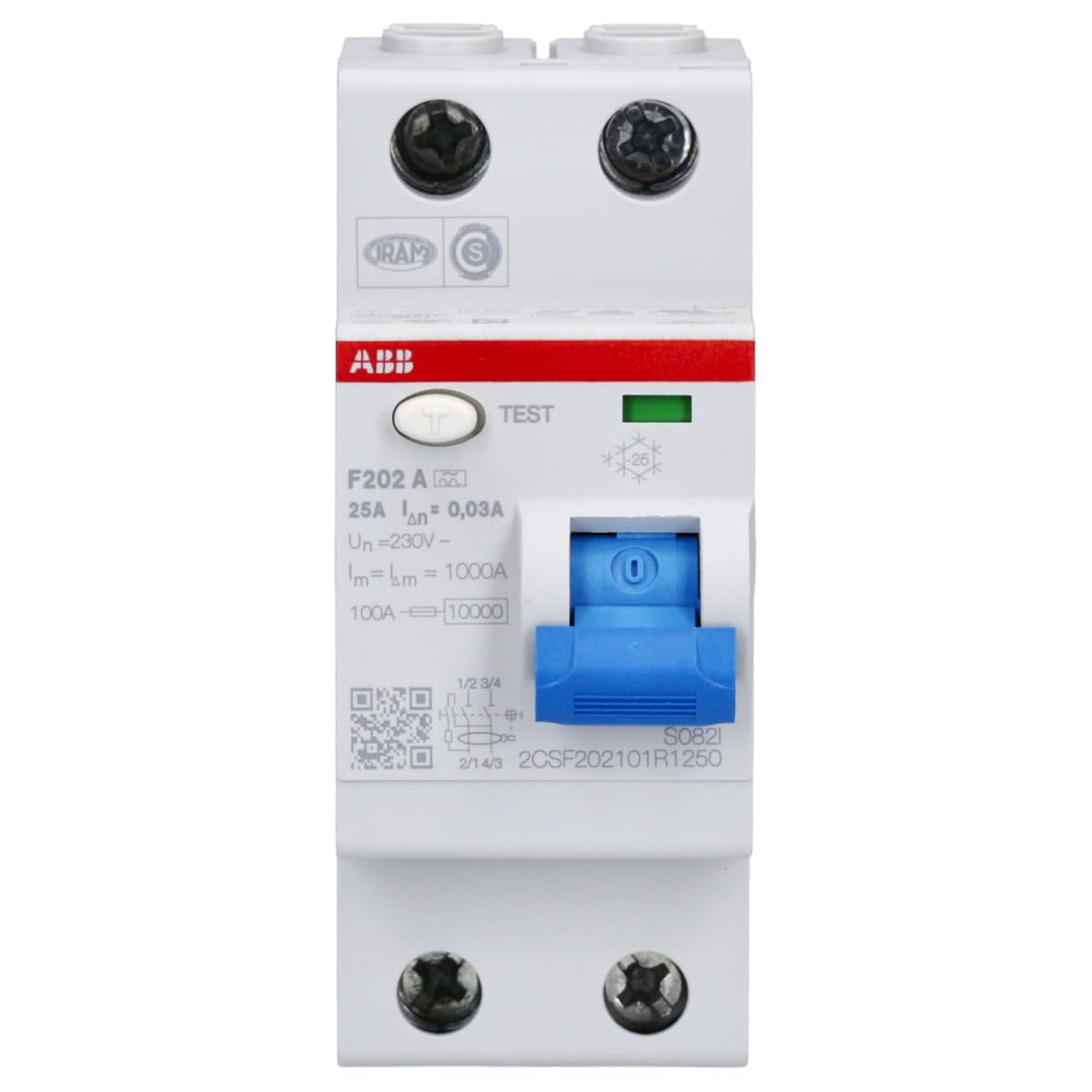 ABB F202 RCCB, 2-polig, 25A, 30mA Typ A CE 230V ac Einzelpack Single, Einzelpack Single