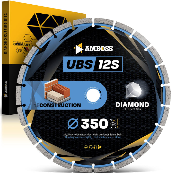 Amboss Diamant Trennscheibe UBS 12S - Diamant-Trennscheibe Ø 350 mm x 20 mm/25,4 mm - leicht armiert