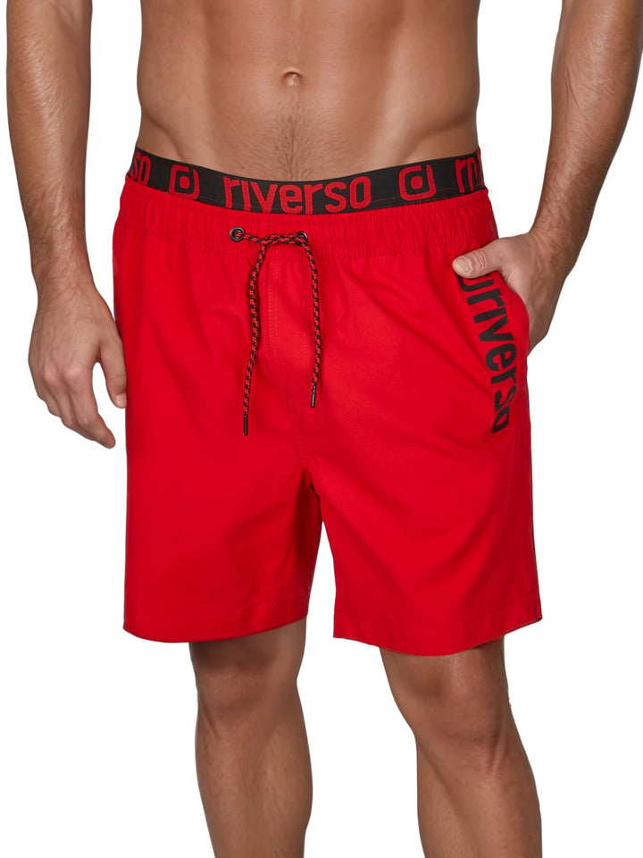 riverso Herren Badehose Badeshort RIVBobby Kurze Hose Sommer Sport Strand Shorts Tunnelzug Print 100