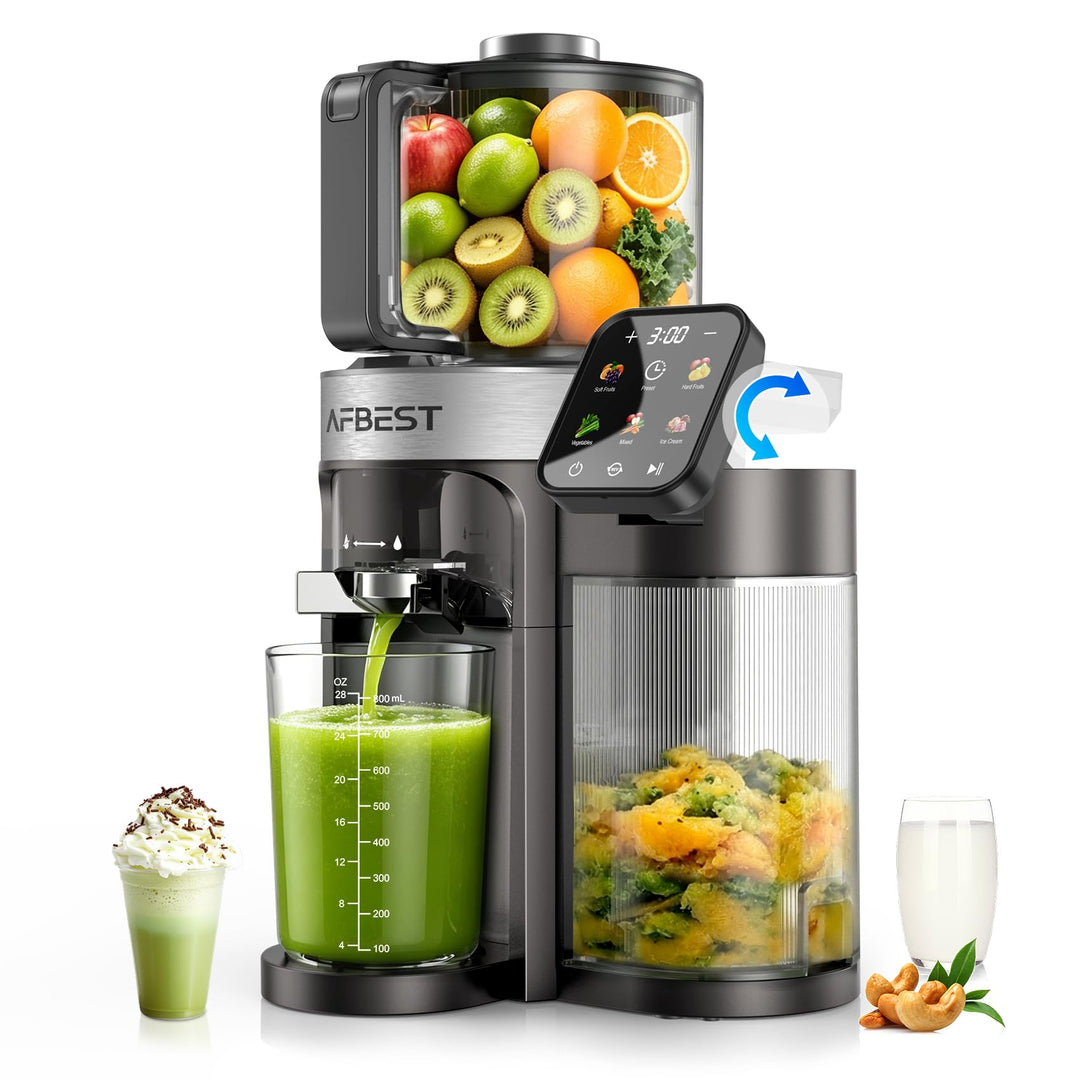 2026 Verbesserter Slow Juicer, Entsafter mit 155 MM Breitem Einfüllschacht und 2,5 L Einfülltrichter