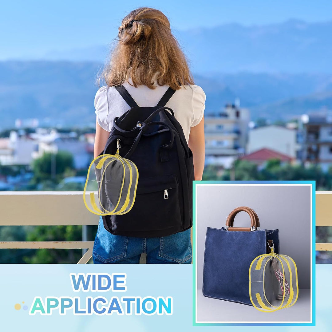 QUARKZMAN Transparent Schlüsselanhänger Figuren Display Tasche 15,5x8x18,5cm PVC Ovale Tragbare Pupp
