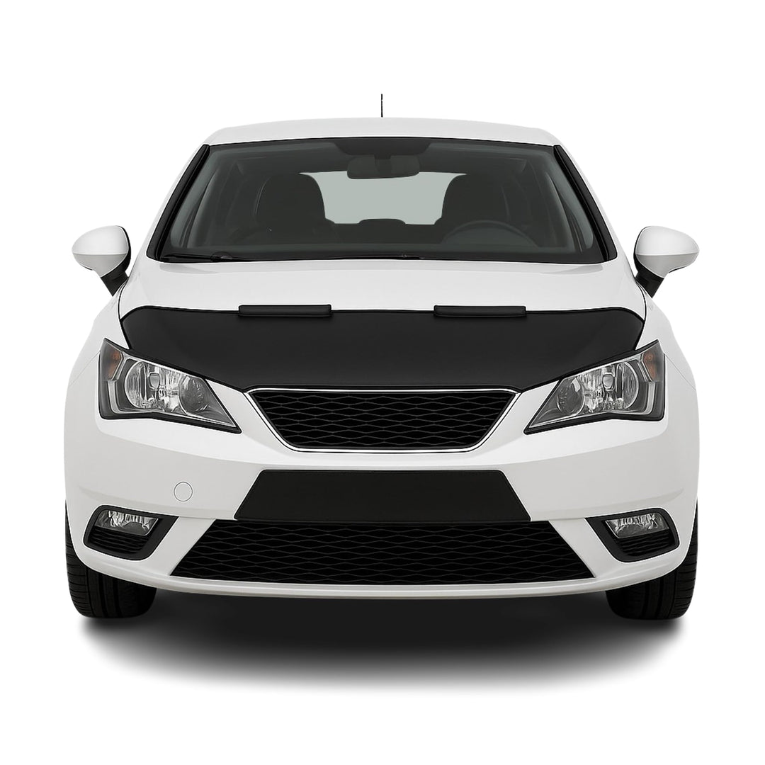 OMAC Haubenbra Steinschlagschutz Bonnet Bra kompatibel mit Seat Ibiza 2008-2017 Schwarz Halb Schwarz
