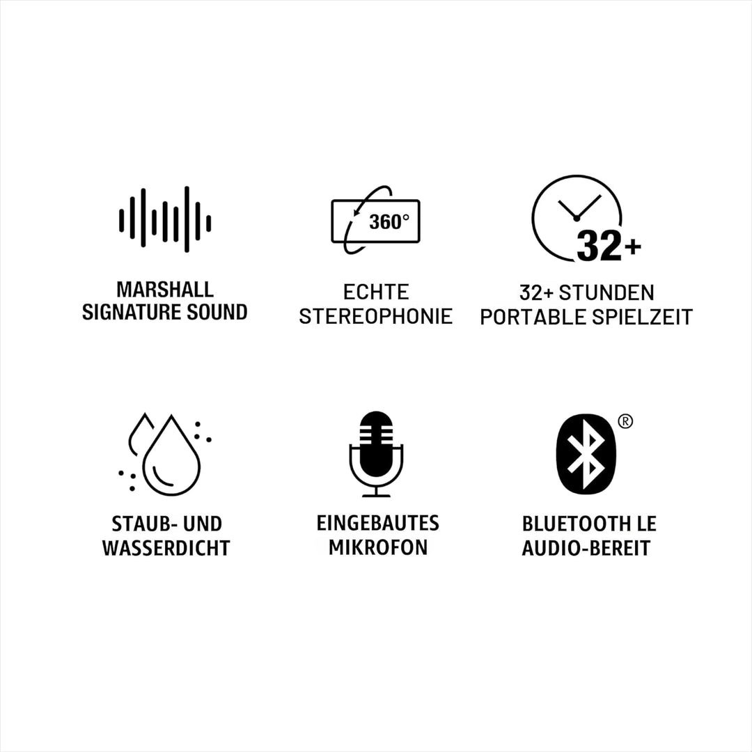 Marshall Emberton III tragbare Bluetooth Lautsprecher, kabellos, IP67 Staub und wasserfest, über 32