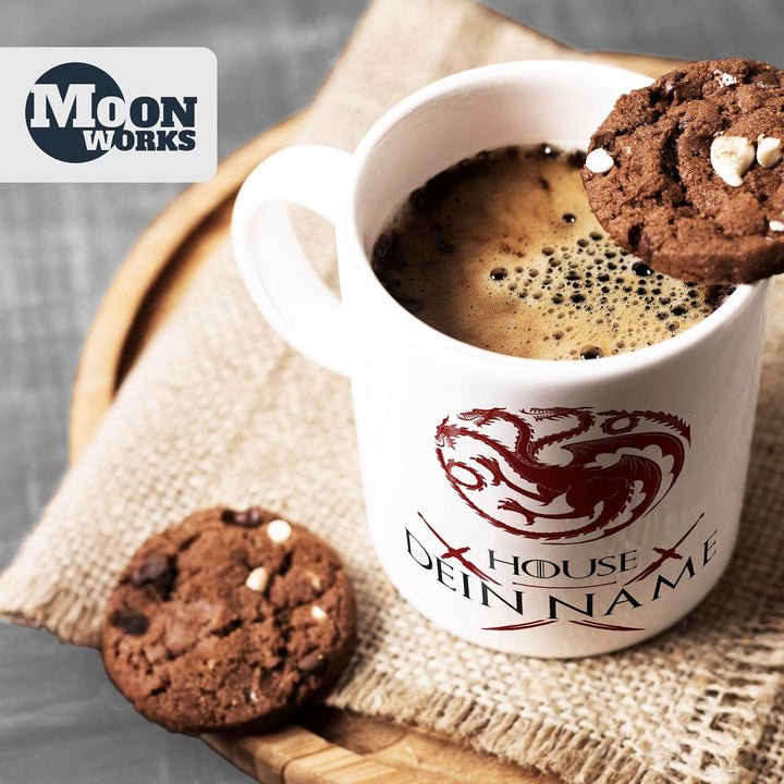 MoonWorks® Kaffee-Tasse personalisierbar Adelshäuser Wappen Aufschrift eigener Name Geschenk Fan Fan