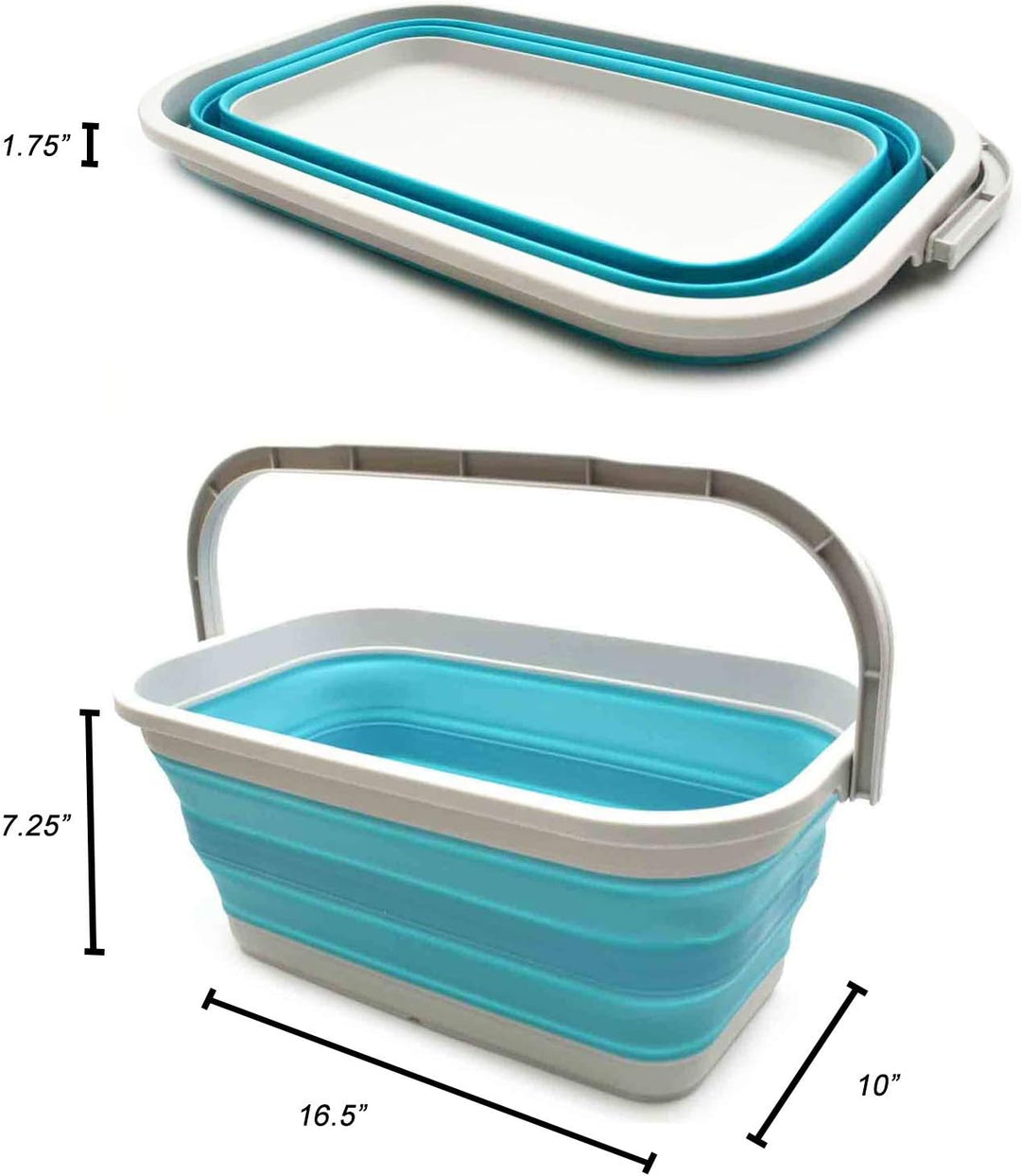 SAMMART 11.6L Set of 2 Collapsible Bucket (Hellblau, 2) Hellblau 2, Hellblau 2
