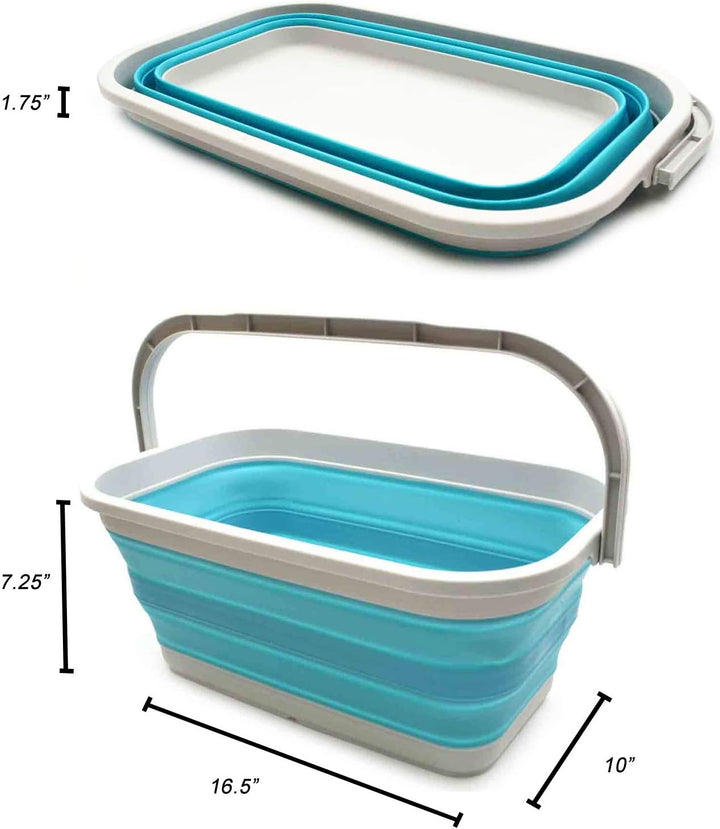 SAMMART 11.6L Set of 2 Collapsible Bucket (Hellblau, 2) Hellblau 2, Hellblau 2