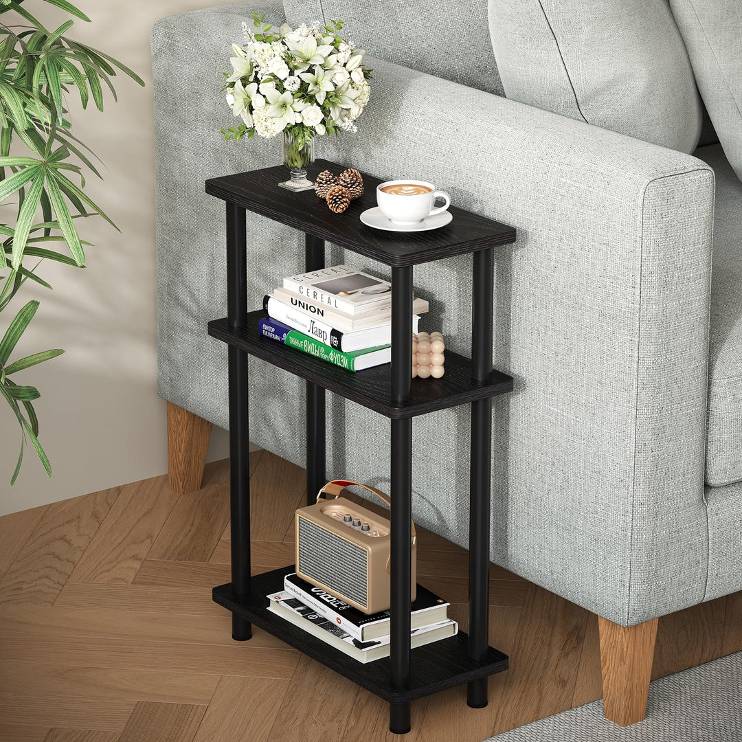 APICIZON Beistelltisch Schmal 3 Tier Beistelltisch Holz, 40x18x61.5CM, Nachttisch Schmal mit Staurau