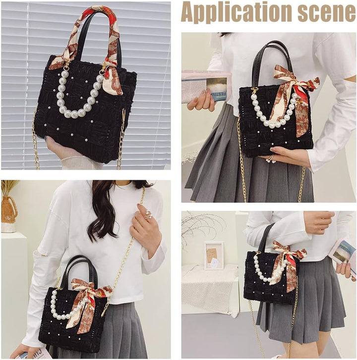 WADORN DIY Strick- Und Häkelhandtaschen-Sets, Handgefertigtes, Gewebtes Taschenherstellungs-Kreuzsti