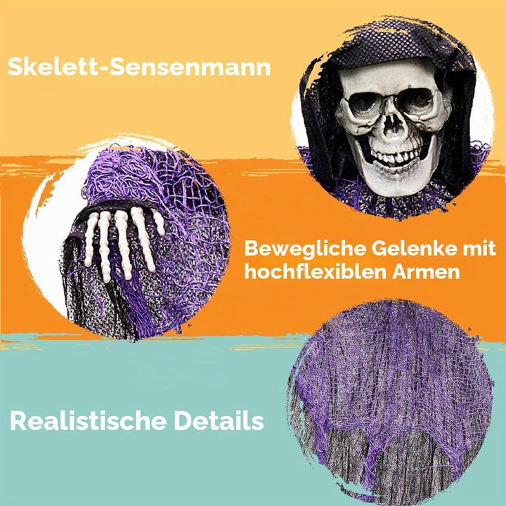 JOYIN 5 Stück Halloween hängende Sensenmänner, 70,1 cm, hängende Skelett Geister für Beste Halloween