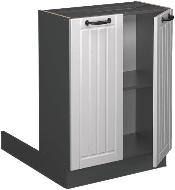 Vicco Kücheninsel Fame-Line, Weiss Landhaus/Anthrazit, 60 cm ohne Arbeitsplatte Weiss Landhaus Regal