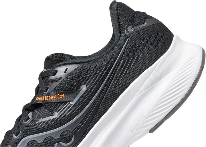 Saucony Herren Guide 16 Sneaker 46 EU Schwarz Weiss, 46 EU Schwarz Weiss