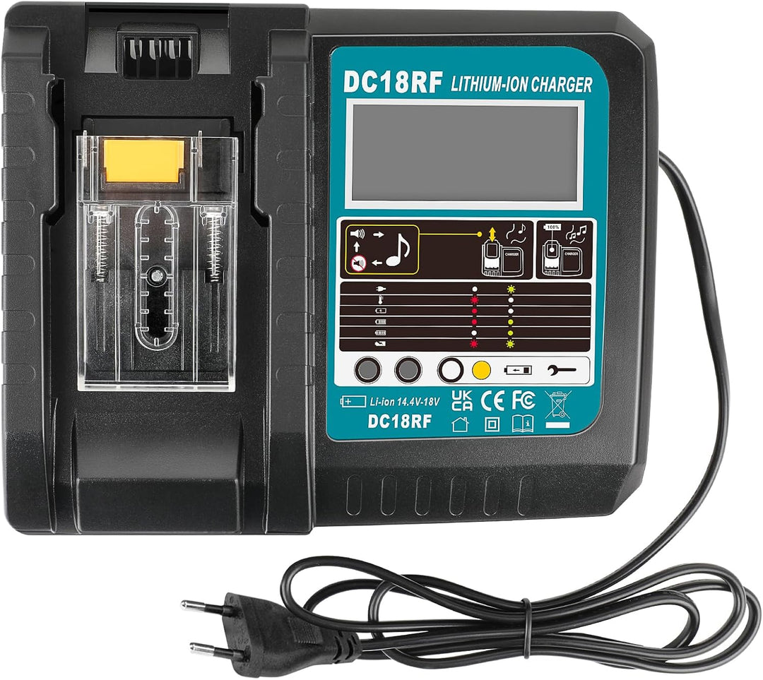 ASUNCELL 3.5A DC18RC Schnellladegerät Kompatibel mit Makita 14,4V-18V Li-Ion Ersatzakku BL1815 BL183