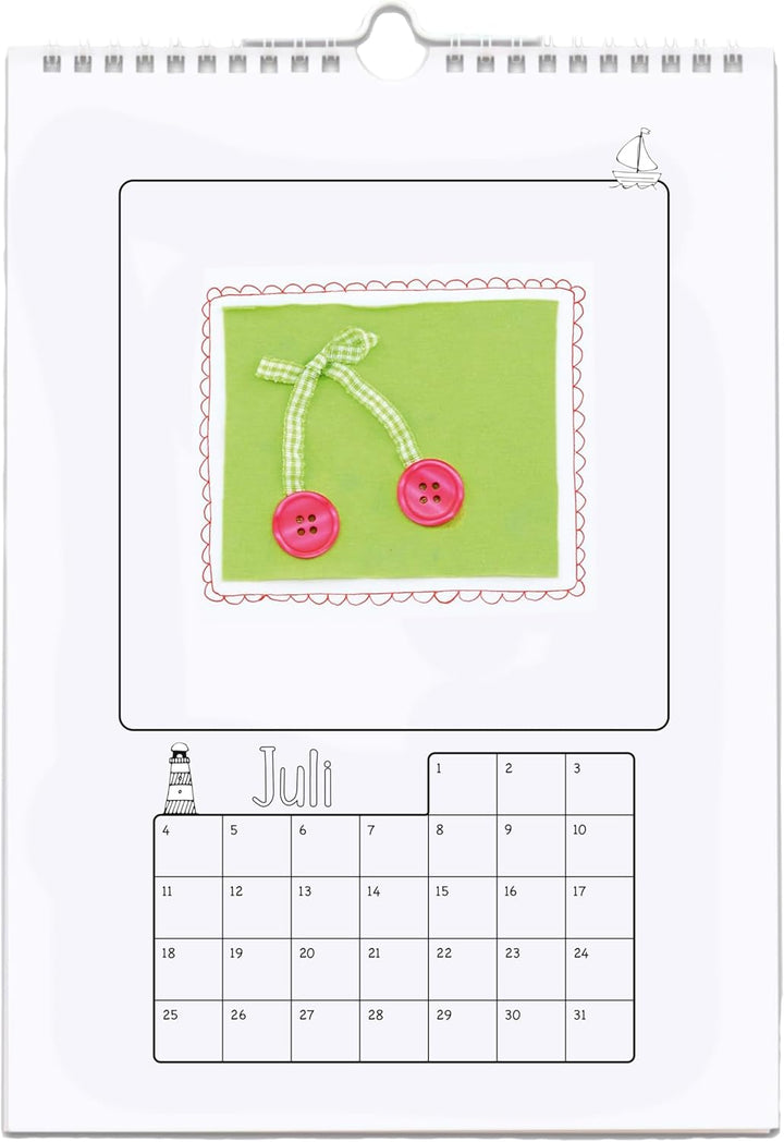 Betzold - Bastel-Kalender Kinder - Blanko-Wandkalender Kreativkalender immerwährend 10 Stück Weiss,
