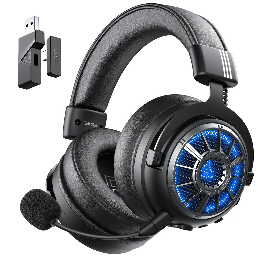 EKSA E5000BT Wireless Gaming Headset, Detachable Noise Canceling Microphone Bluetooth 5.3 Gaming Hea