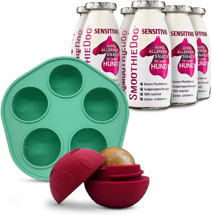 SmoothieDog Schleckball Hundesmoothie 6er Sensitivo (250ml) - Schleckball für Hunde, Snackball, zum