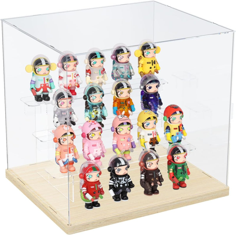 Nynelly 4 Ebenen Vitrine aus transparentem Acryl, Funko Pop Präsentationsbox, Vitrine Staubschutz fü