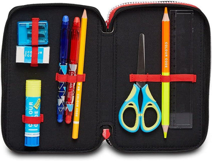 Seven Federmäppchen, Mäppchen, mehrfarbig, Federtasche für Schreibwaren, Etui mit Stiften, Kugelschr