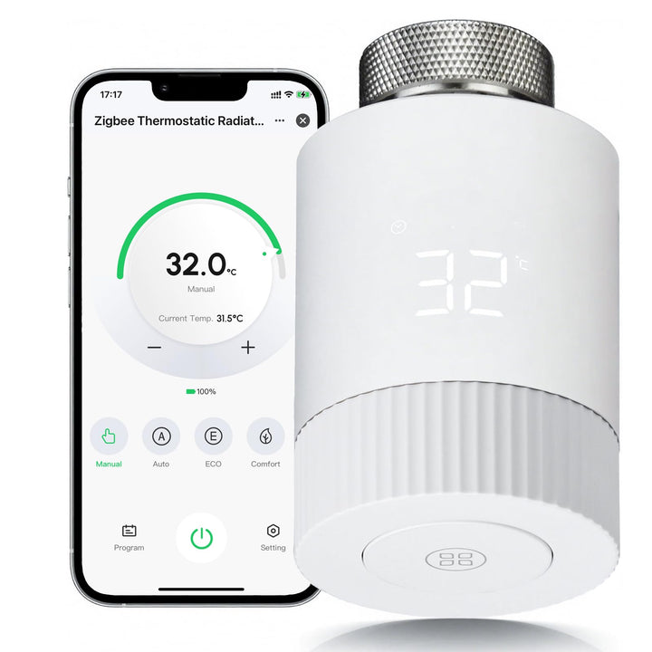 Smart Heizkörperthermostat,ZigBee Thermostat für Heizung,Programmierbar Heizungsthermostat Bluetooth