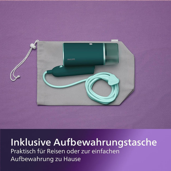Philips 3000-Serie Tragbarer Dampfglätter - 1000 W, 20 g/min Dampfdruck, Abnehmbarer 120-ml-Wasserta