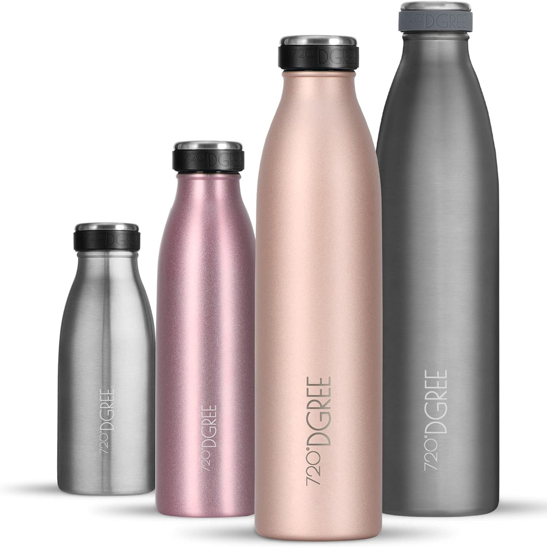 720°DGREE Edelstahl Trinkflasche “milkyBottle” - 750ml - BPA-Frei, Auslaufsicher, Kohlensäure geeign