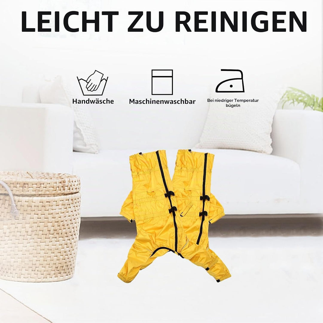 Geyecete -Regenmantel für hunde mit vier Beinen,Hunde Regenjacken Hosenanzug mit Geschirr loch, refl