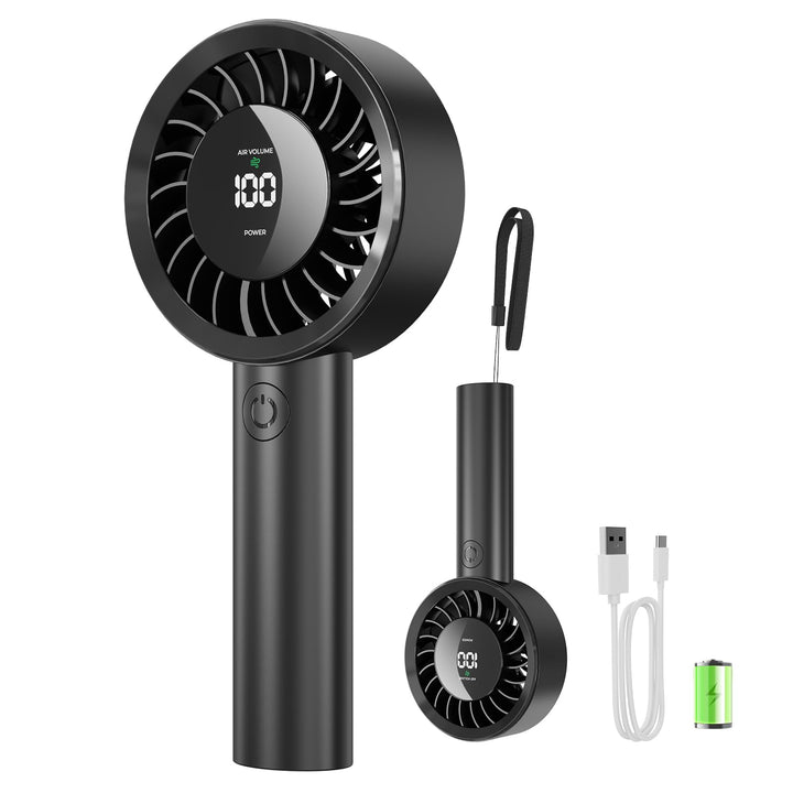 Fitabok Tragbarer Handventilator - 4000mAh Wiederaufladbarer Ventilator, 13 Stunden Laufzeit, 5 Gesc
